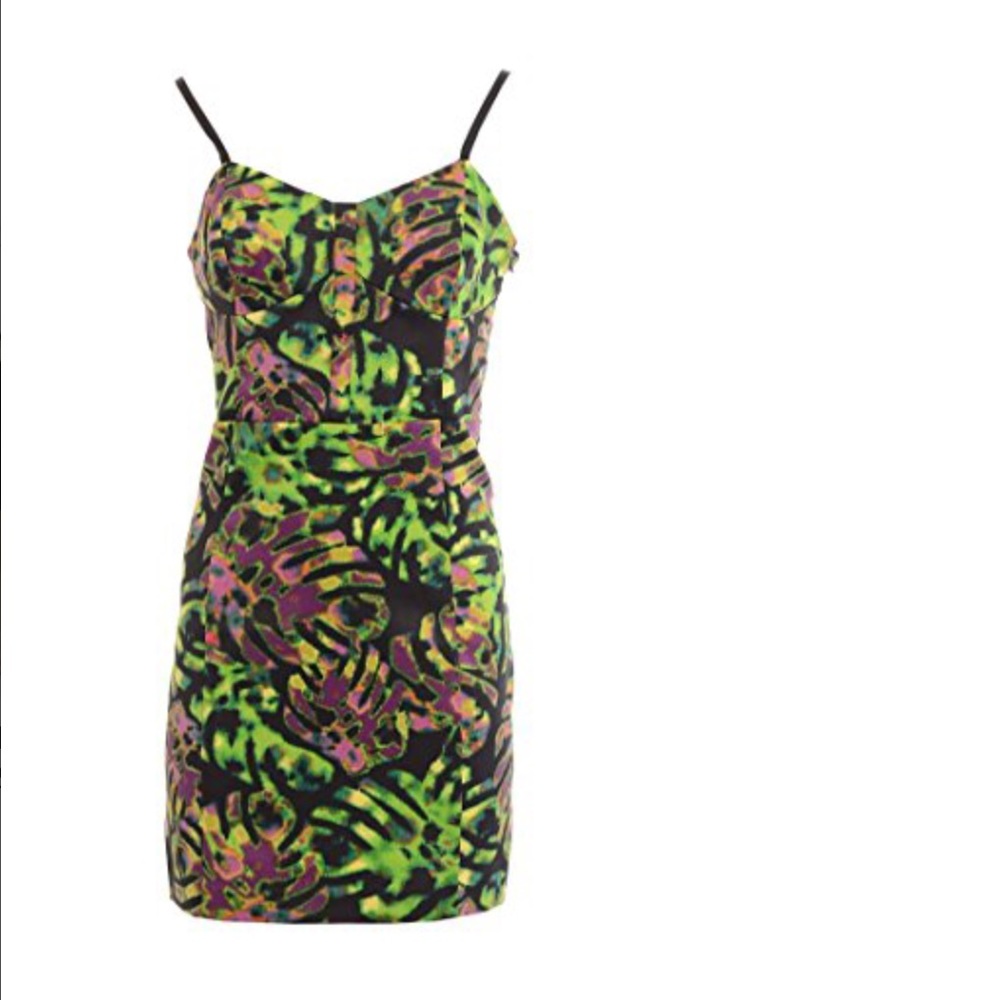 Kensie tropical leaves pencil dress NWT 12 party